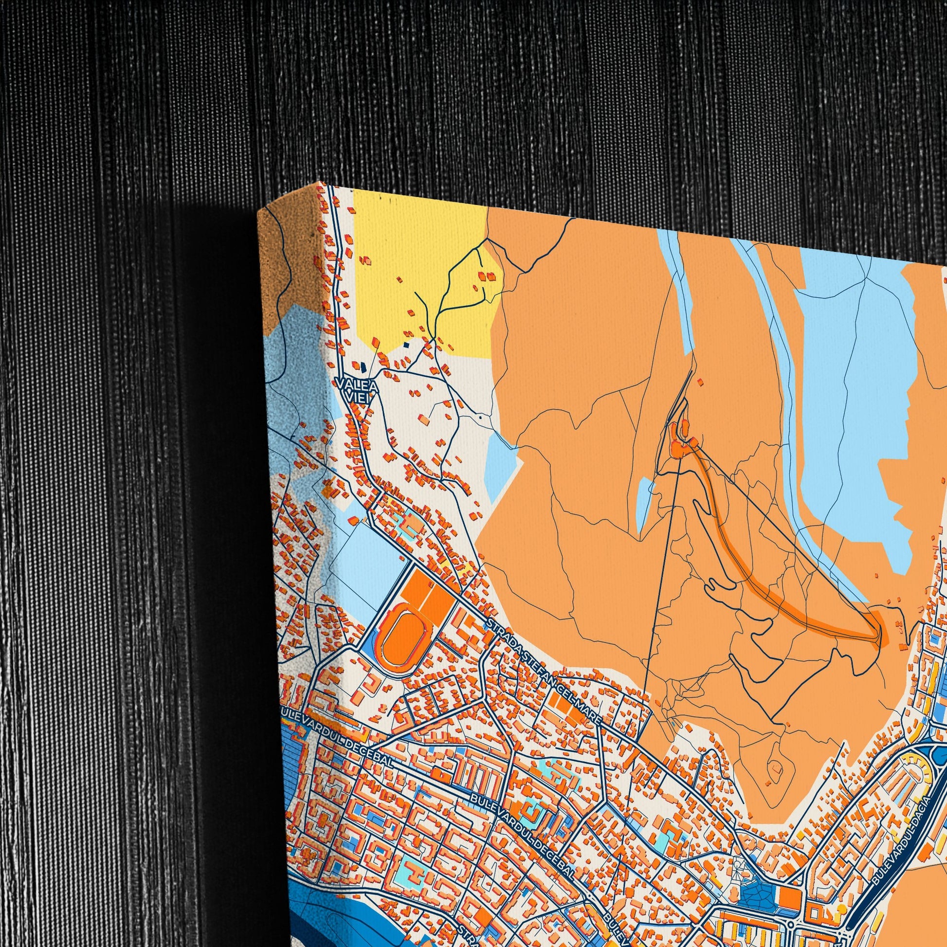 Piatra Neamț Romania Colorful City Map Canvas Print Detail