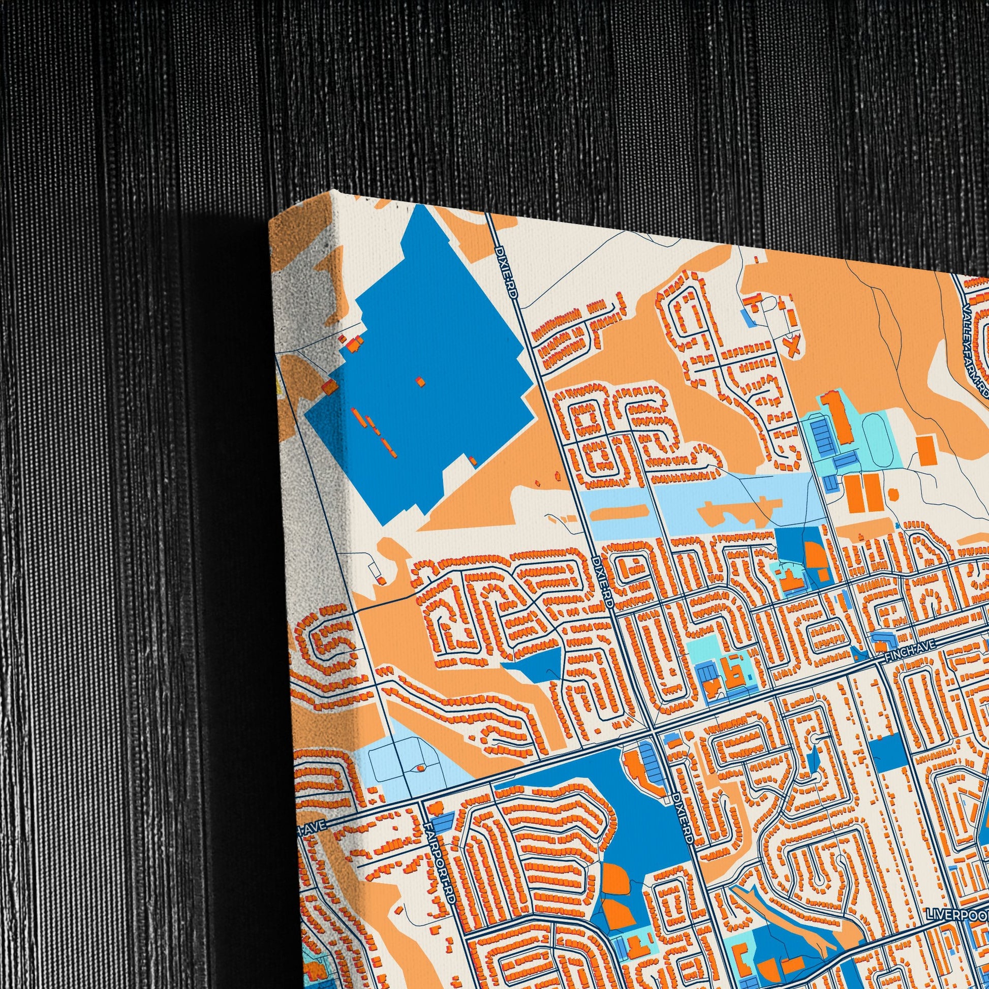 Pickering Canada Colorful City Map Canvas Print Detail