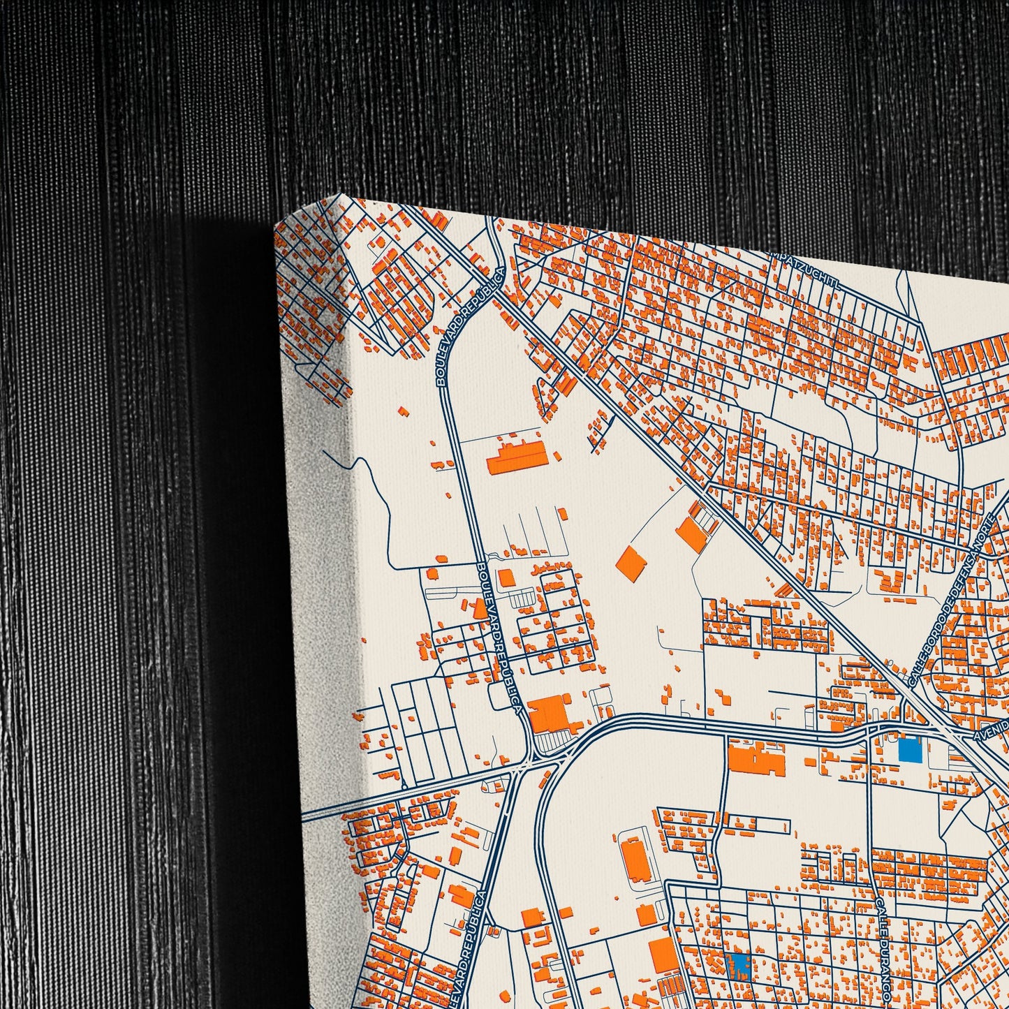 Piedras Negras Mexico Colorful City Map Canvas Print Detail