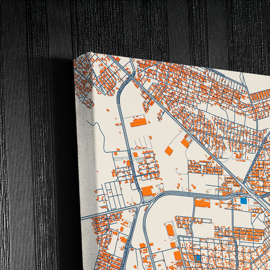 Piedras Negras Mexico Colorful City Map Canvas Print Detail