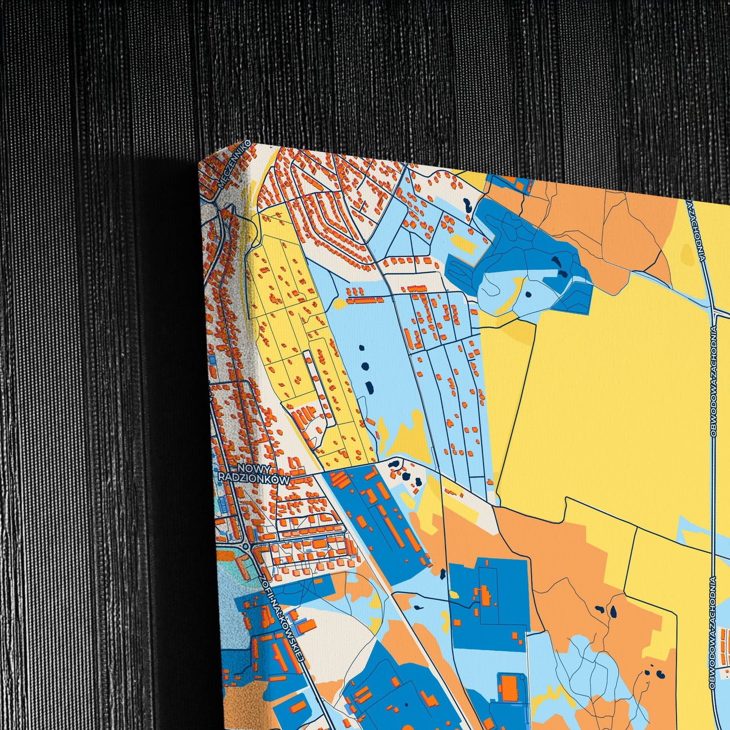 Piekary Śląskie Poland Colorful City Map Canvas Print Detail