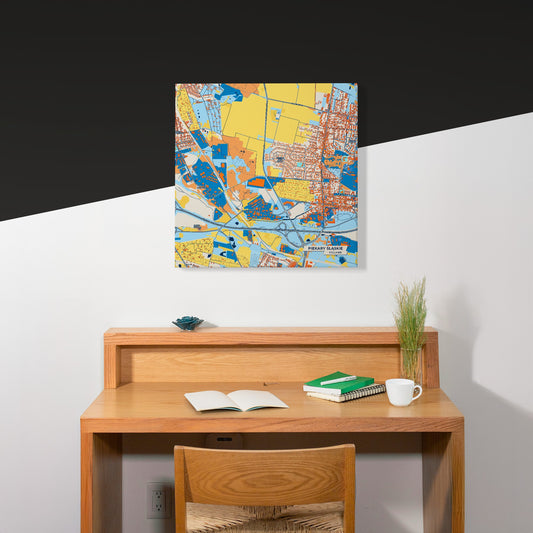 Piekary Śląskie Poland Colorful City Map Canvas Print Scene
