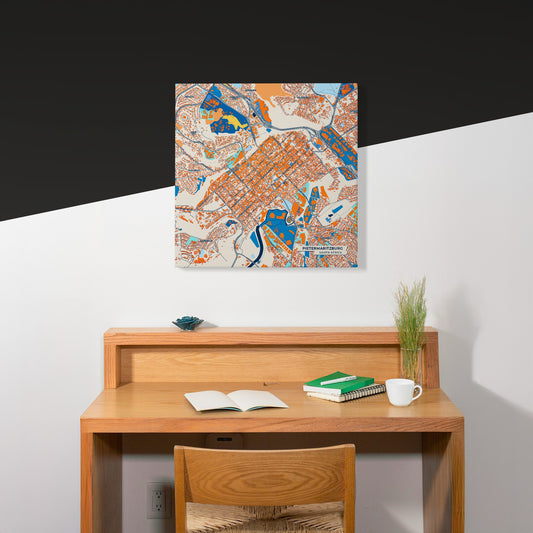 Pietermaritzburg South Africa Colorful City Map Canvas Print Scene