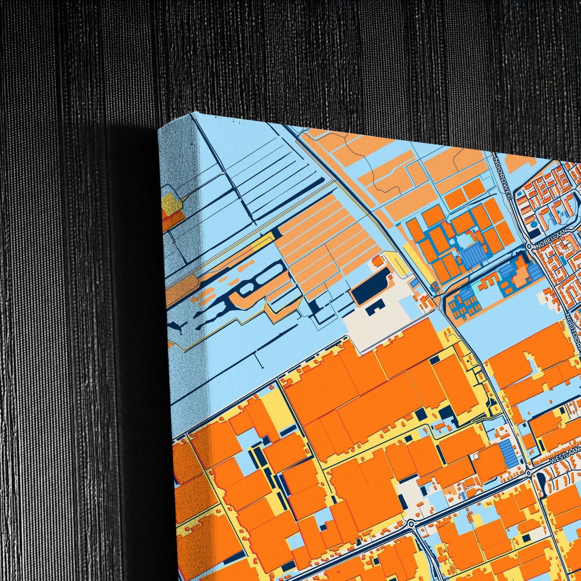 Pijnacker-Nootdorp Netherlands Colorful City Map Canvas Print Detail