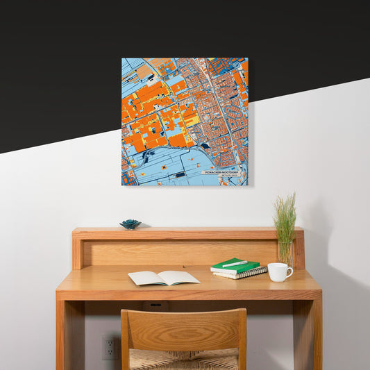 Pijnacker-Nootdorp Netherlands Colorful City Map Canvas Print Scene