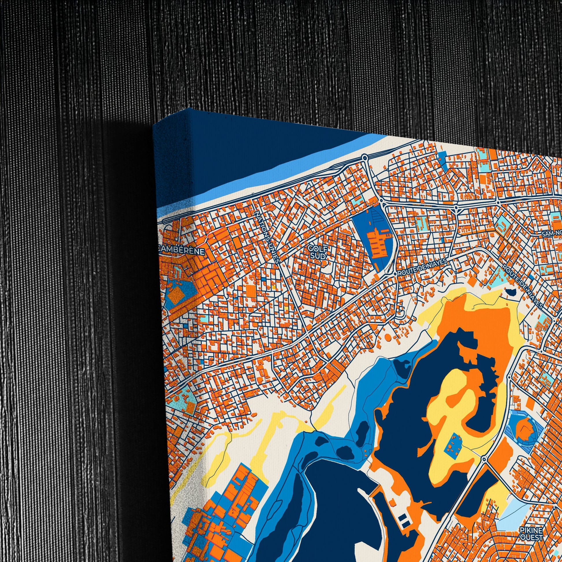 Pikine Senegal Colorful City Map Canvas Print Detail