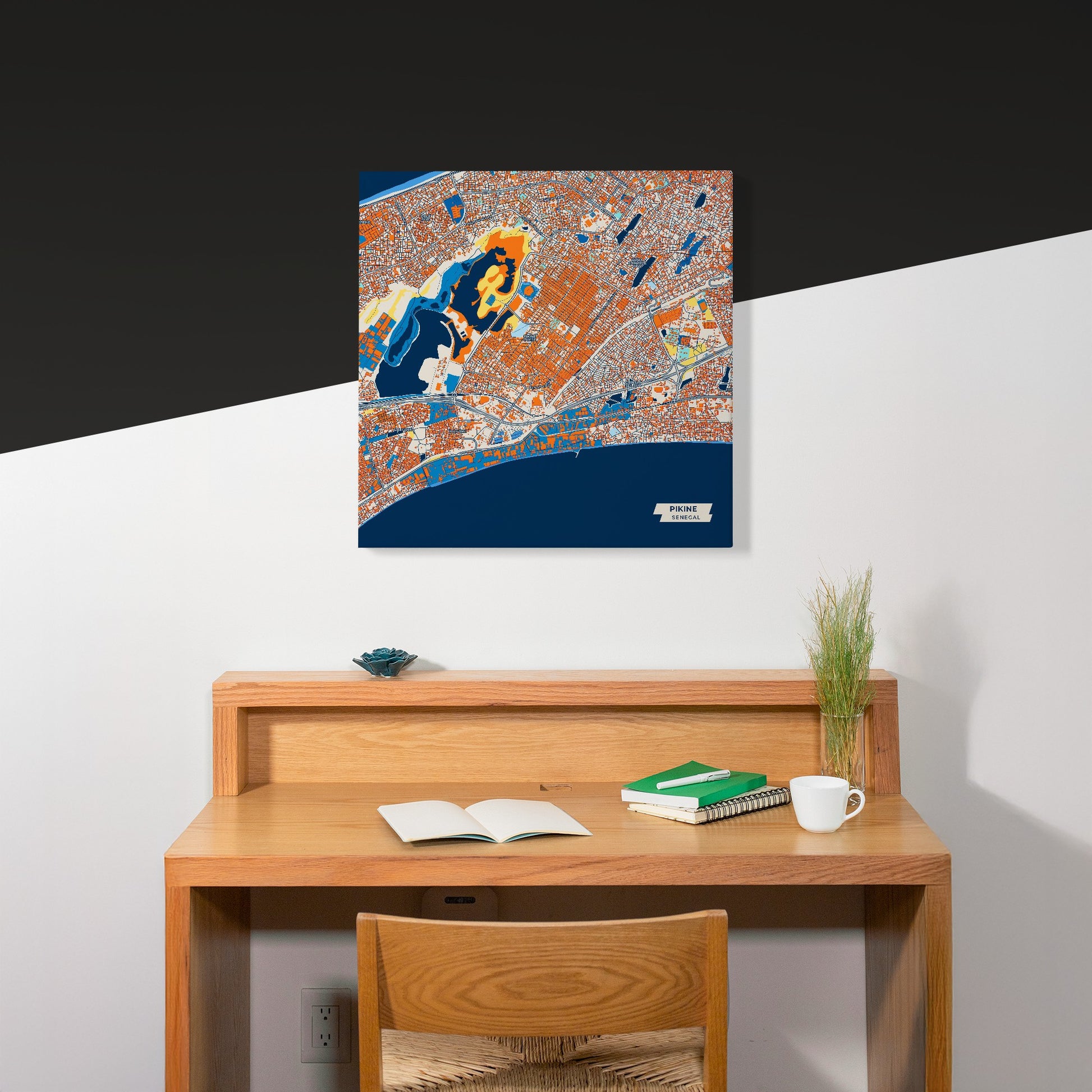 Pikine Senegal Colorful City Map Canvas Print Scene