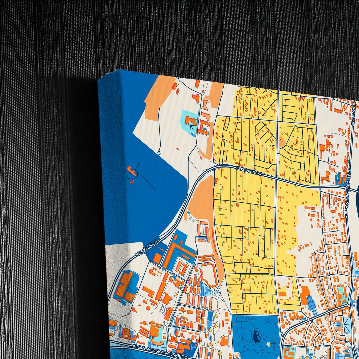 Piła Poland Colorful City Map Canvas Print Detail