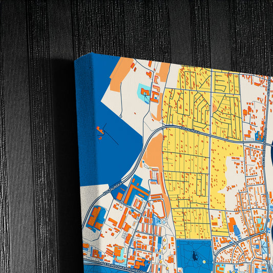 Piła Poland Colorful City Map Canvas Print Detail