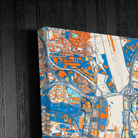Pinar De Chamartín Spain Colorful City Map Canvas Print Detail