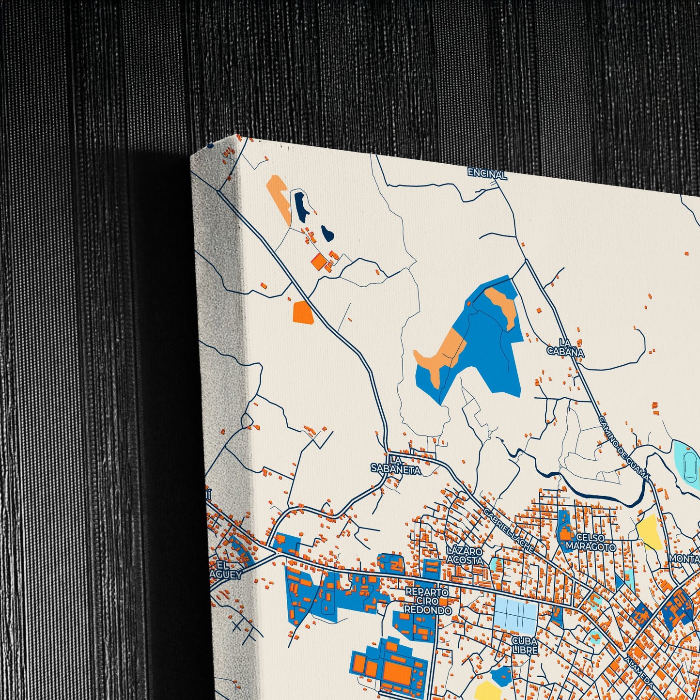 Pinar Del Río Cuba Colorful City Map Canvas Print Detail