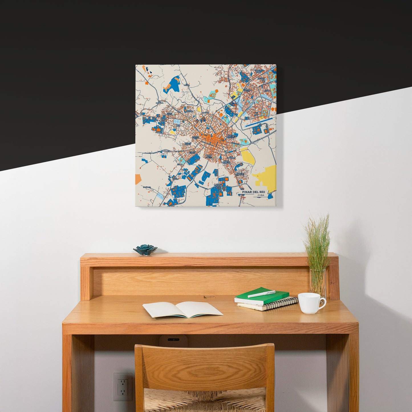 Pinar Del Río Cuba Colorful City Map Canvas Print Scene