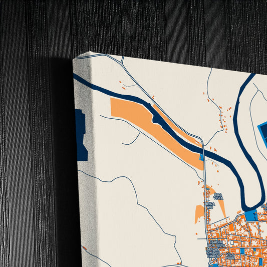 Pindamonhangaba Brazil Colorful City Map Canvas Print Detail