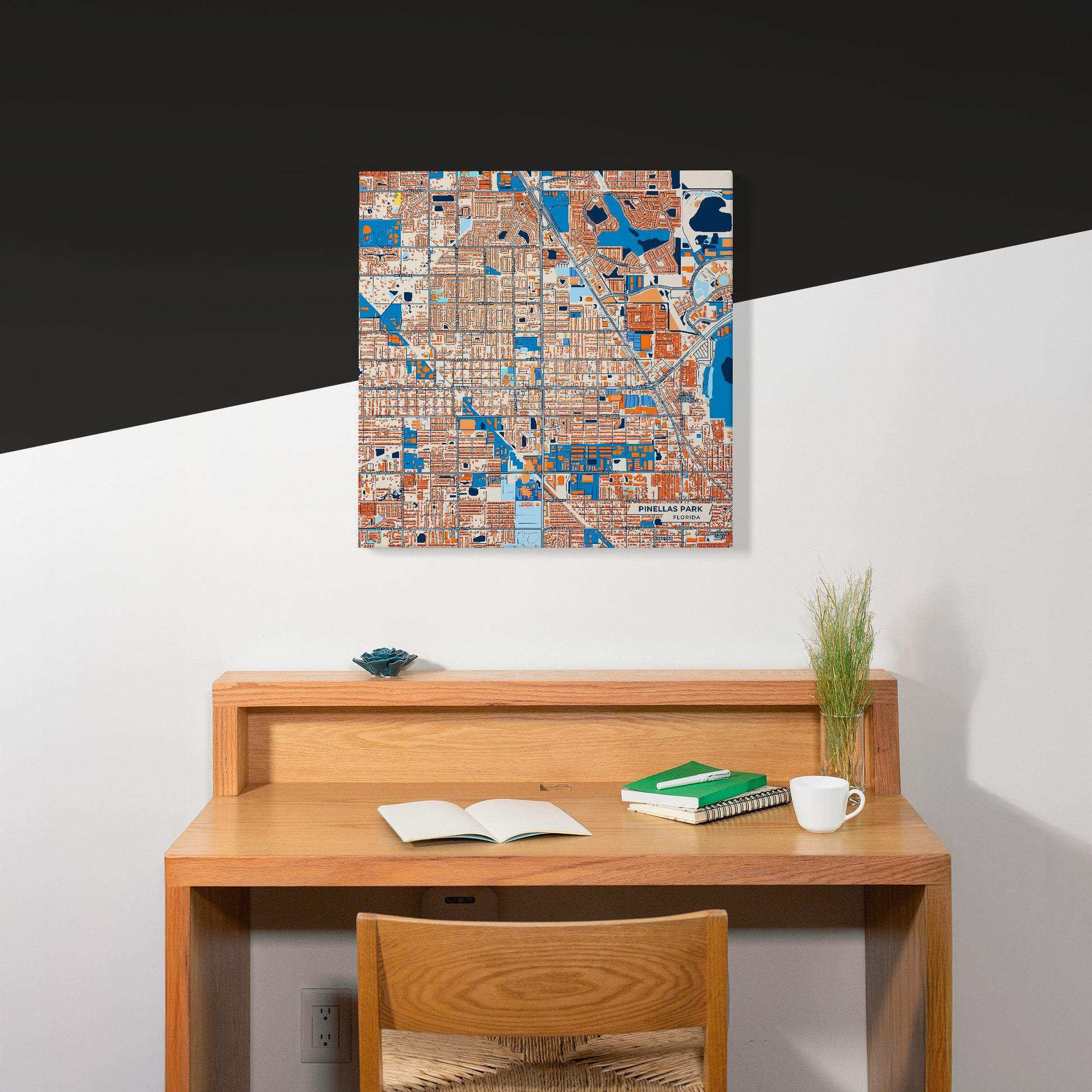 Pinellas Park Florida Colorful City Map Canvas Print Scene