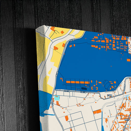 Pingtung Taiwan Colorful City Map Canvas Print Detail