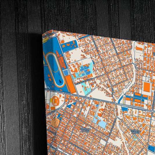 Pinhais Brazil Colorful City Map Canvas Print Detail