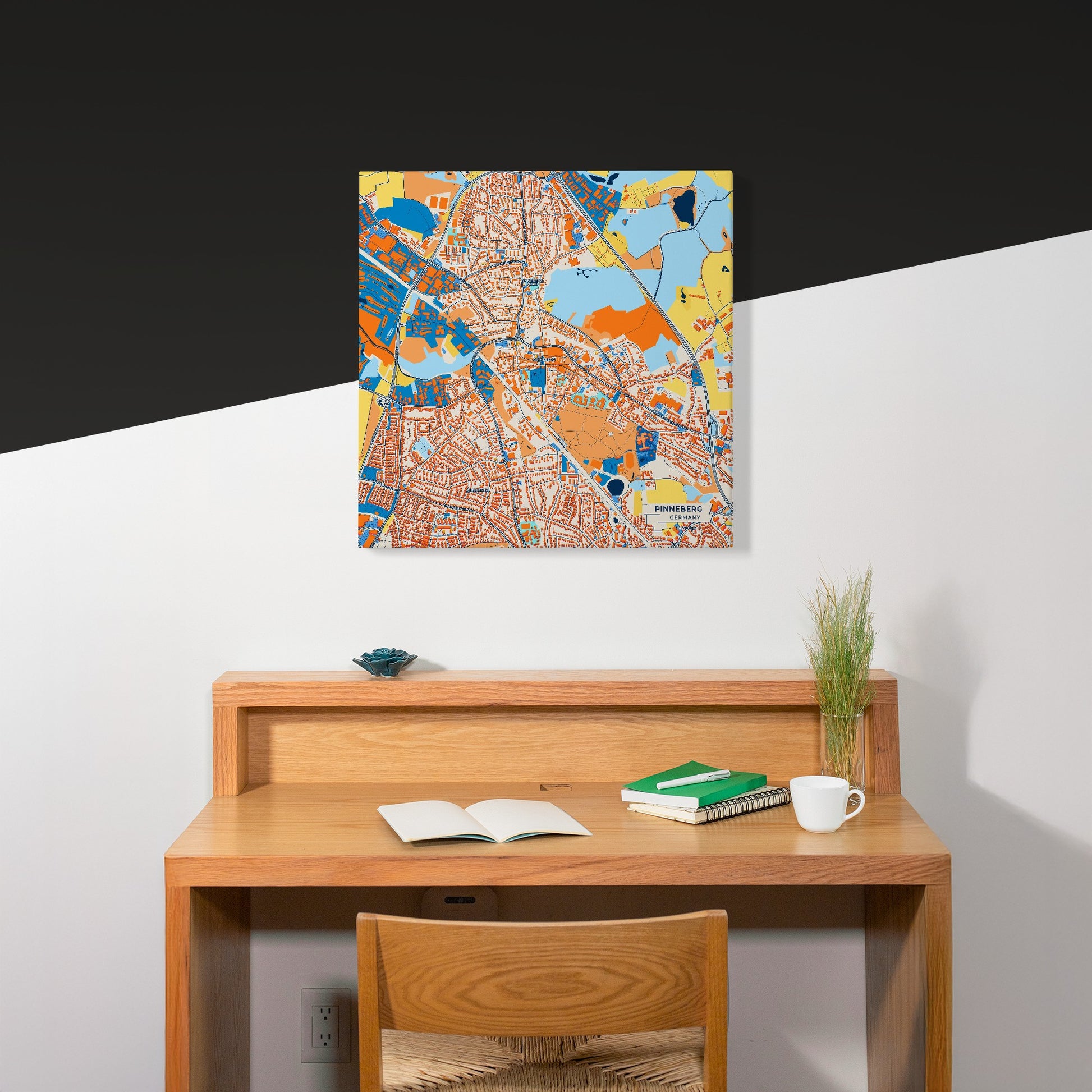 Pinneberg Germany Colorful City Map Canvas Print Scene