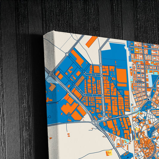 Pinto Spain Colorful City Map Canvas Print Detail