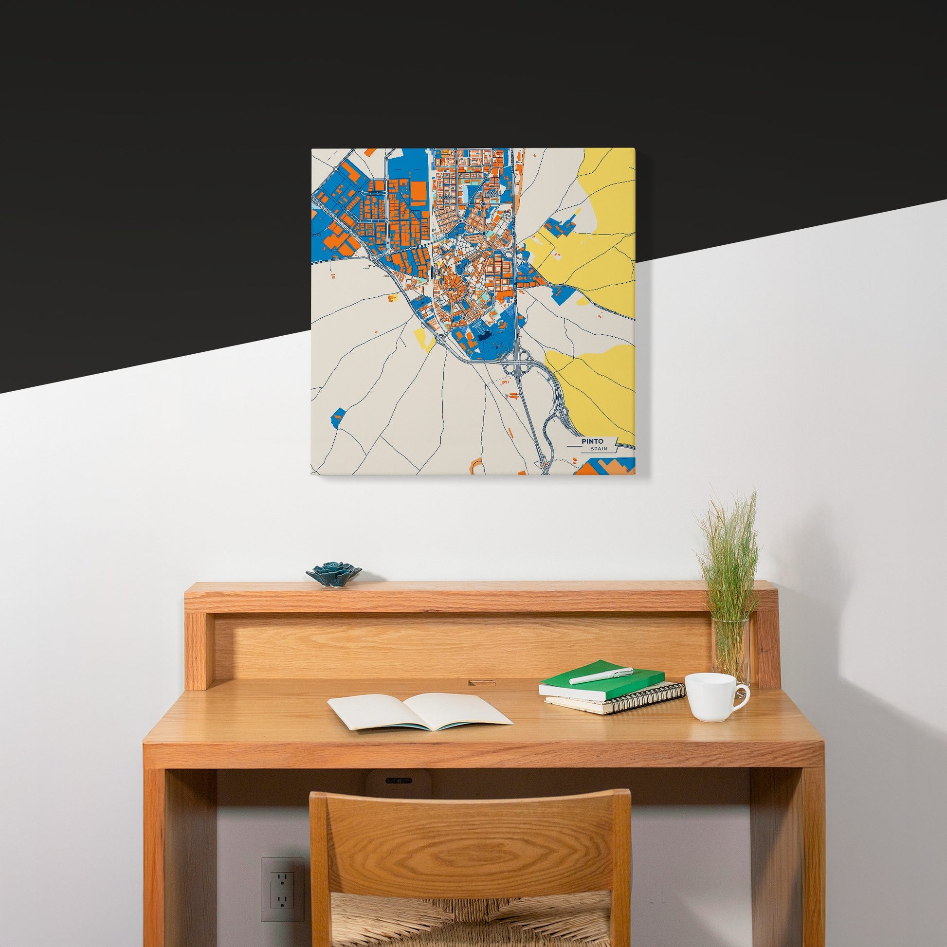 Pinto Spain Colorful City Map Canvas Print Scene