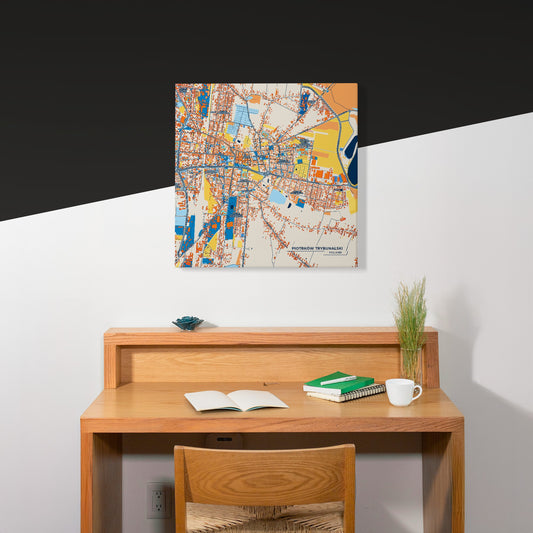 Piotrków Trybunalski Poland Colorful City Map Canvas Print Scene