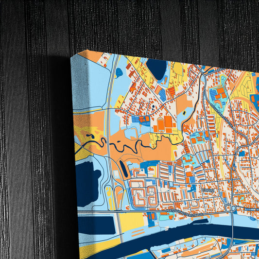 Pirna Germany Colorful City Map Canvas Print Detail