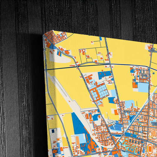 Pisa Italy Colorful City Map Canvas Print Detail