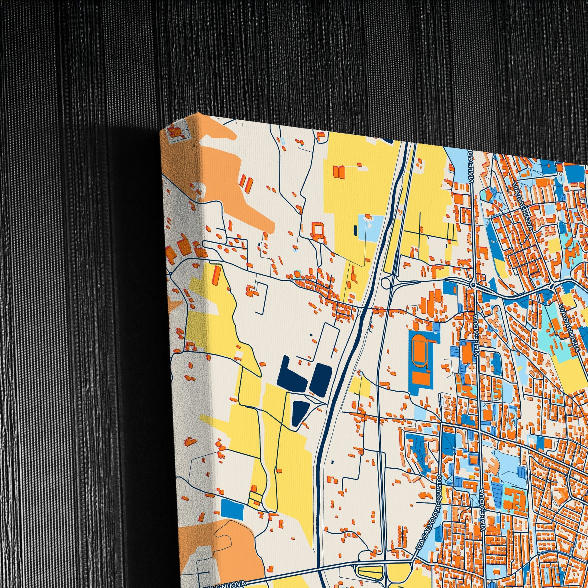 Pistoia Italy Colorful City Map Canvas Print Detail