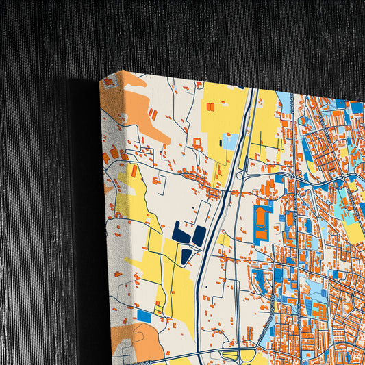 Pistoia Italy Colorful City Map Canvas Print Detail