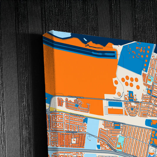 Pittsburg California Colorful City Map Canvas Print Detail