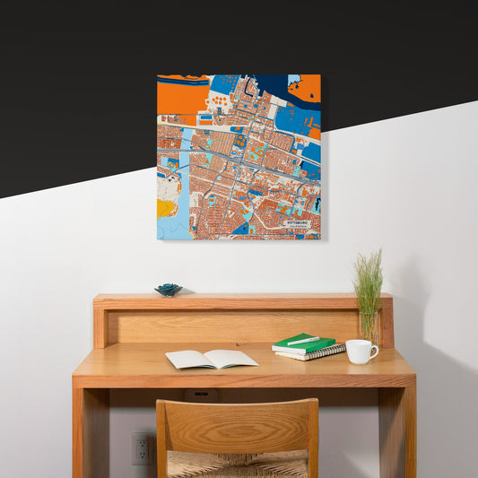 Pittsburg California Colorful City Map Canvas Print Scene