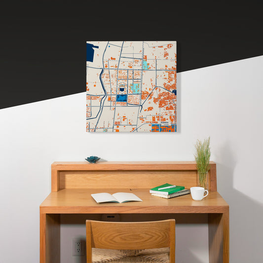 Pizhou China Colorful City Map Canvas Print Scene