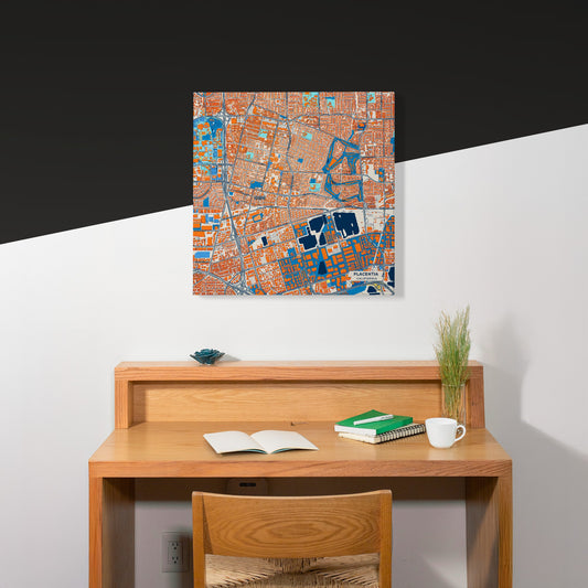 Placentia California Colorful City Map Canvas Print Scene