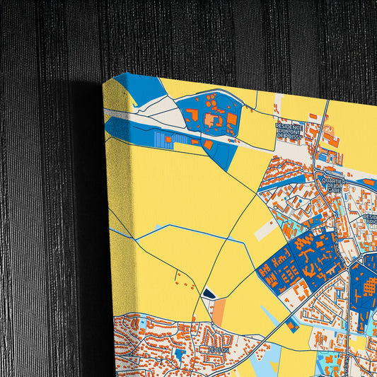 Plaisir France Colorful City Map Canvas Print Detail