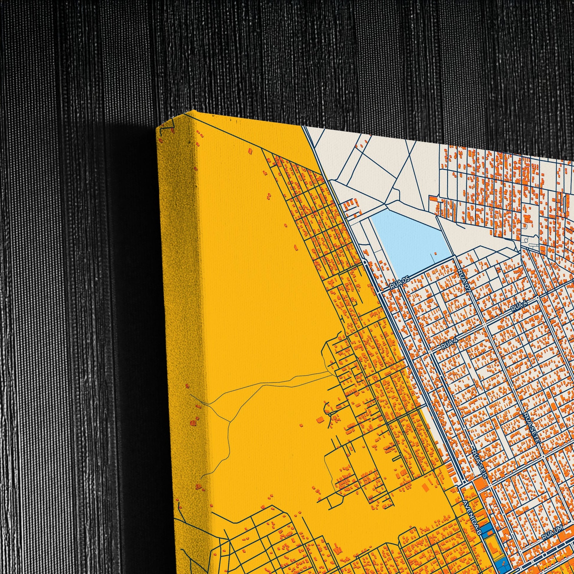Planaltina Brazil Colorful City Map Canvas Print Detail
