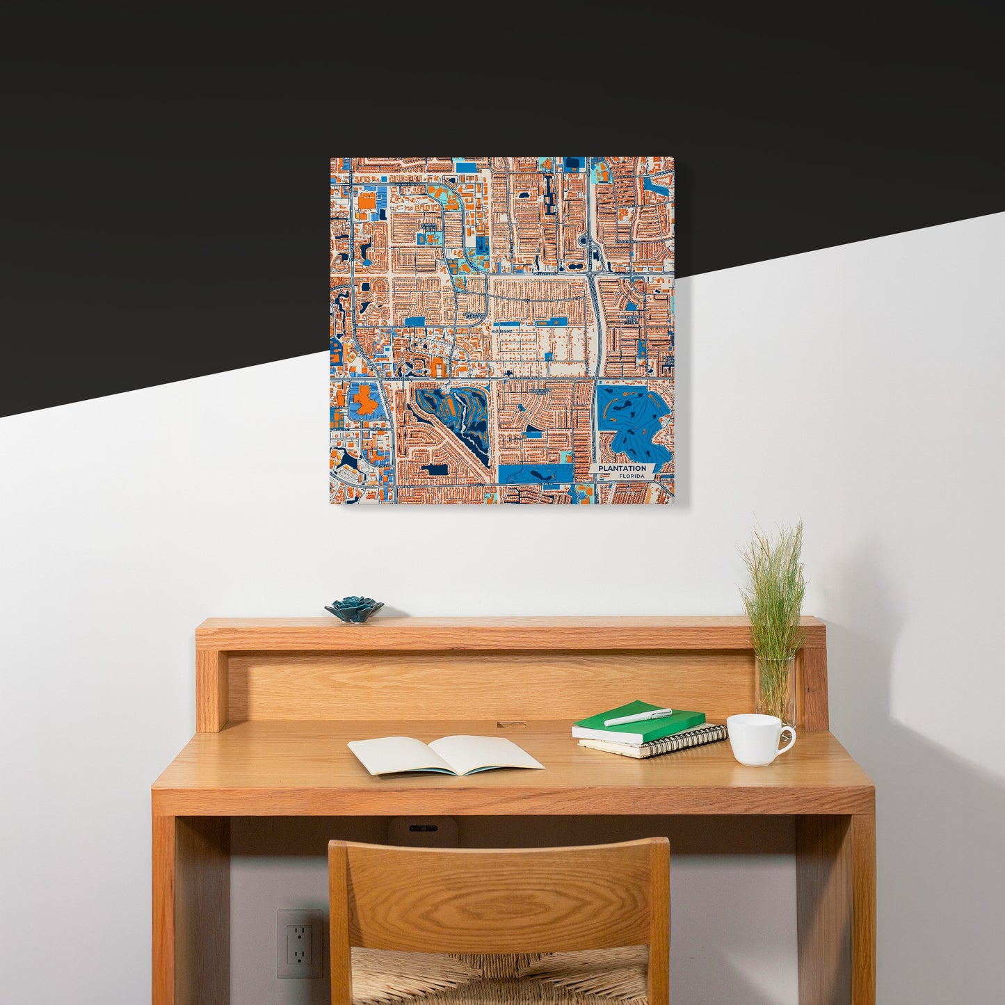 Plantation Florida Colorful City Map Canvas Print Scene