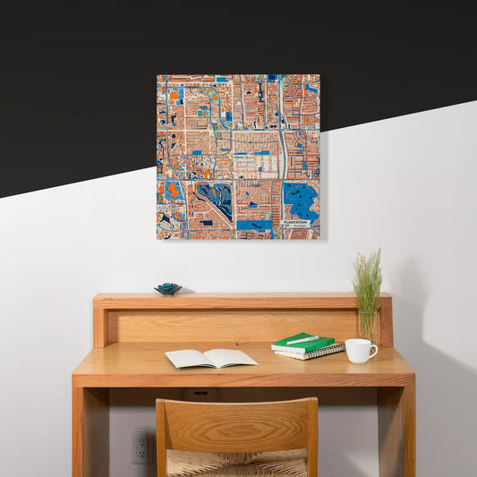 Plantation Florida Colorful City Map Canvas Print Scene