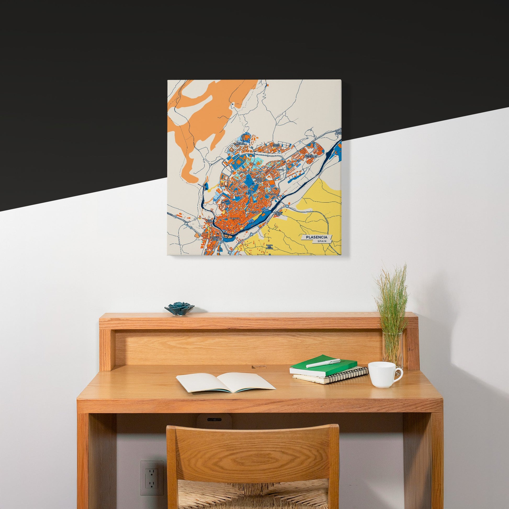 Plasencia Spain Colorful City Map Canvas Print Scene