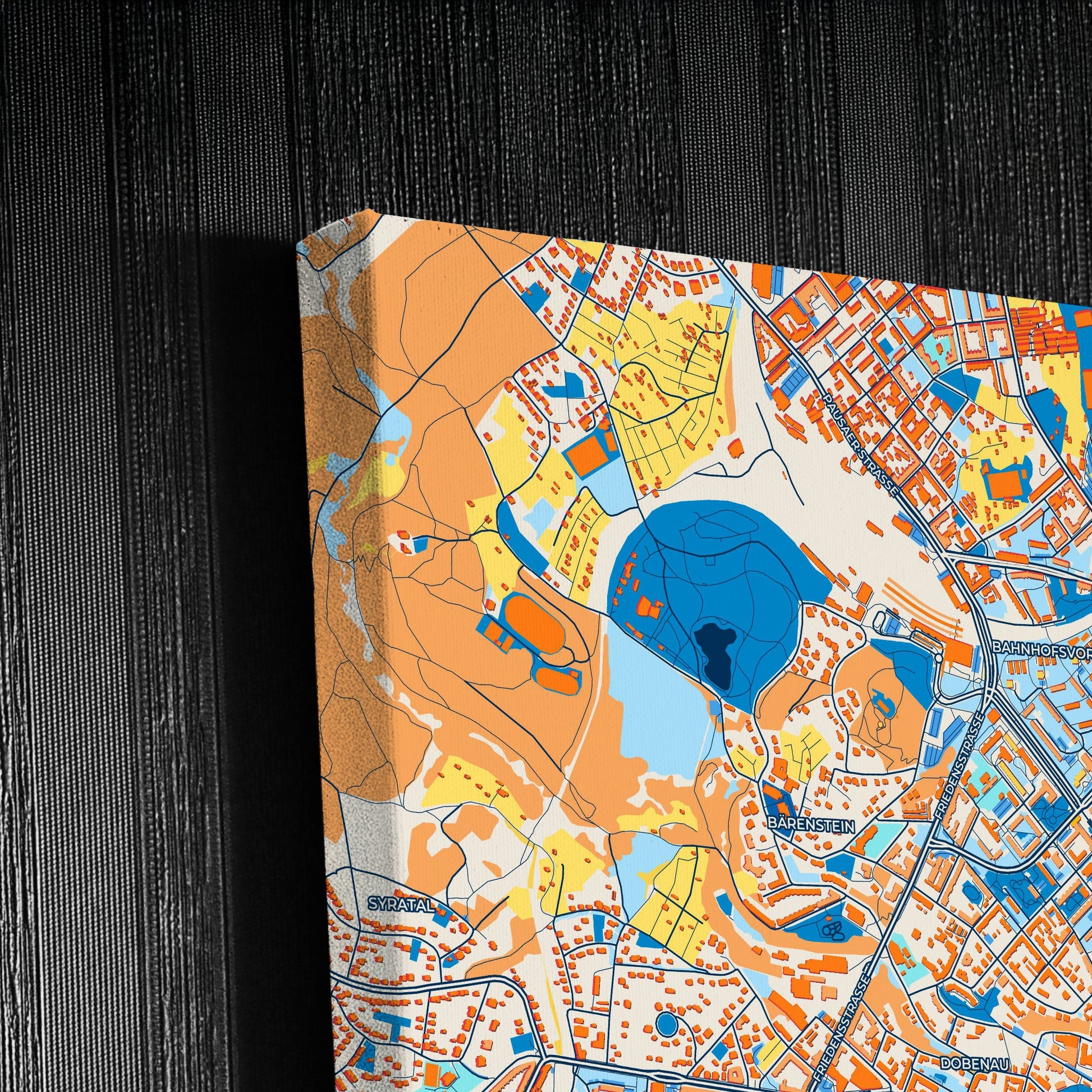 Plauen Germany Colorful City Map Canvas Print Detail
