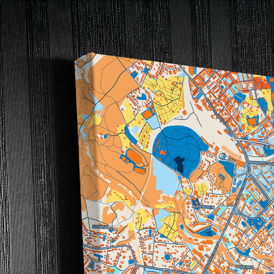 Plauen Germany Colorful City Map Canvas Print Detail