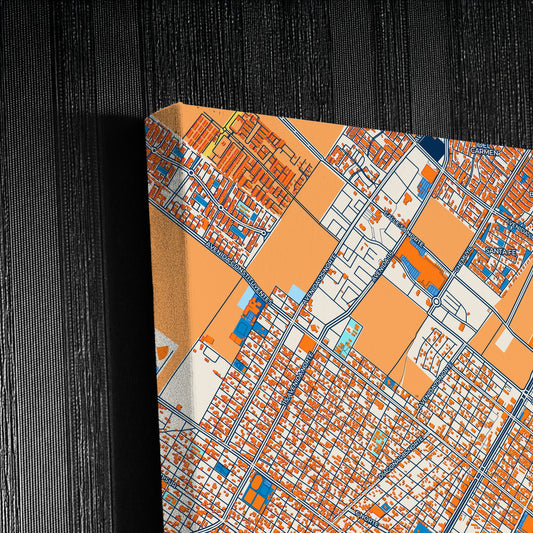Playa Del Carmen Mexico Colorful City Map Canvas Print Detail