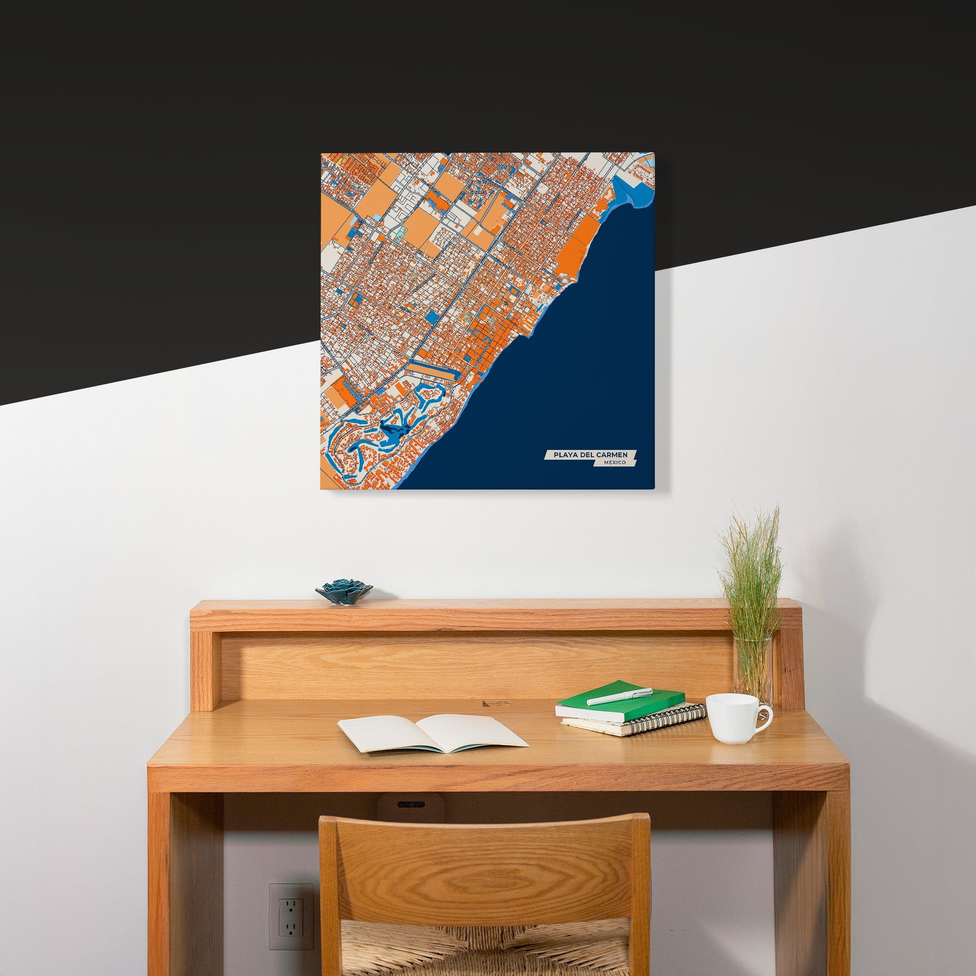 Playa Del Carmen Mexico Colorful City Map Canvas Print Scene