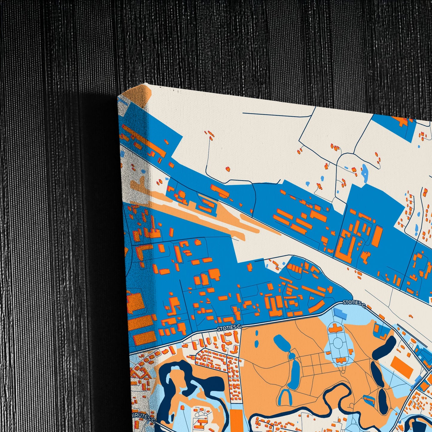 Plungė Lithuania Colorful City Map Canvas Print Detail