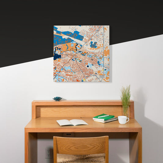 Plungė Lithuania Colorful City Map Canvas Print Scene