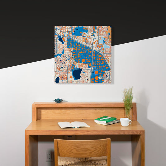 Plymouth Minnesota Colorful City Map Canvas Print Scene