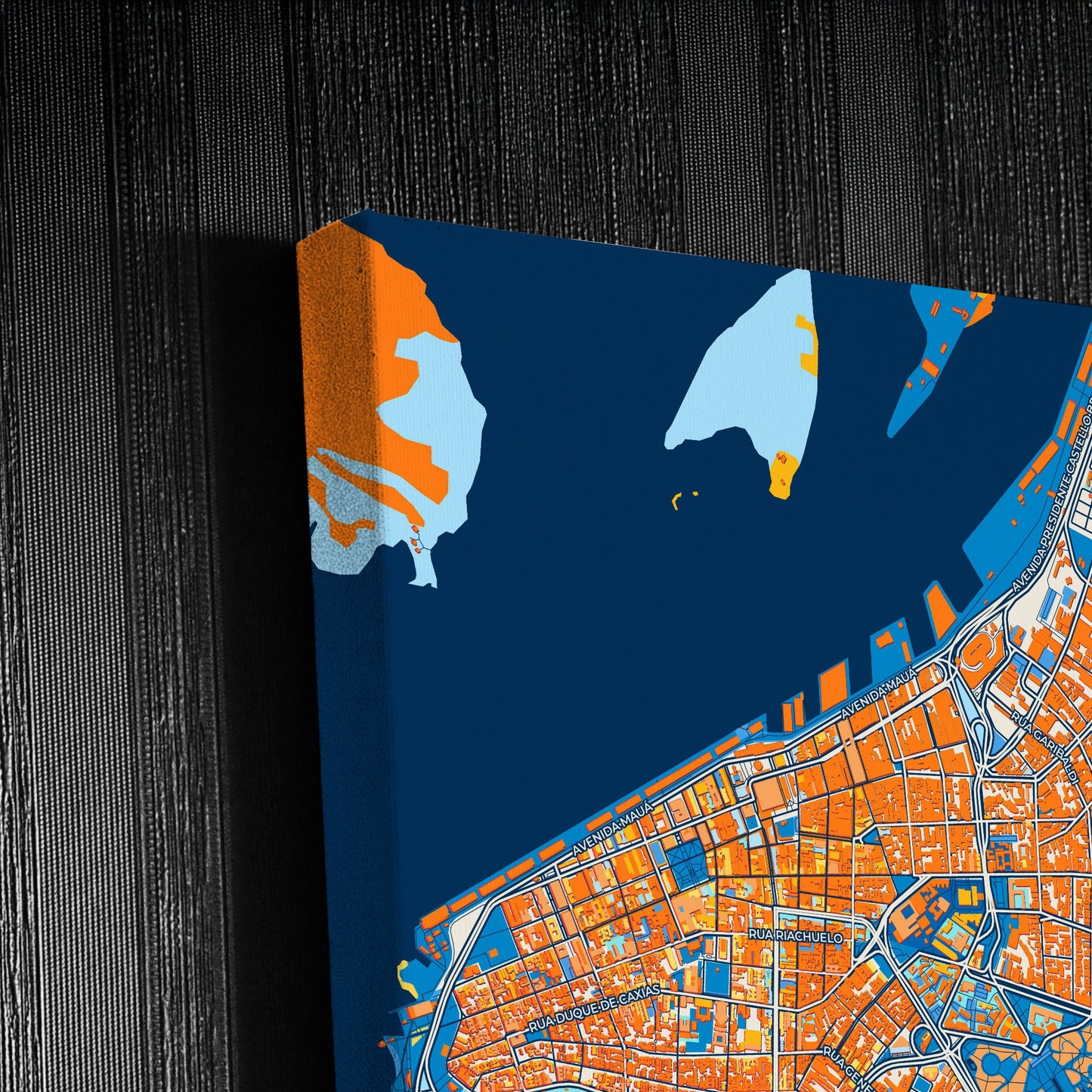 Poa Brazil Colorful City Map Canvas Print Detail