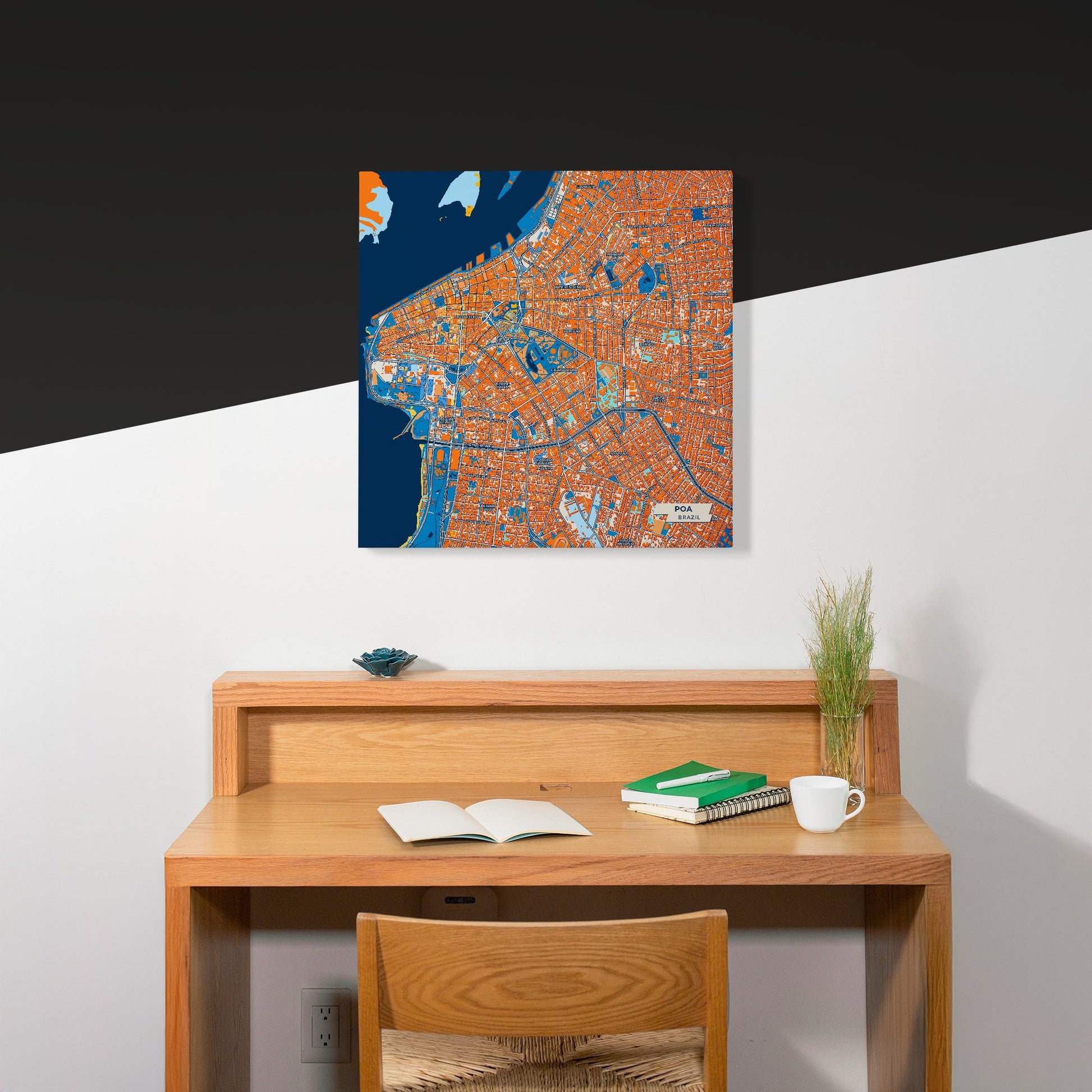 Poa Brazil Colorful City Map Canvas Print Scene