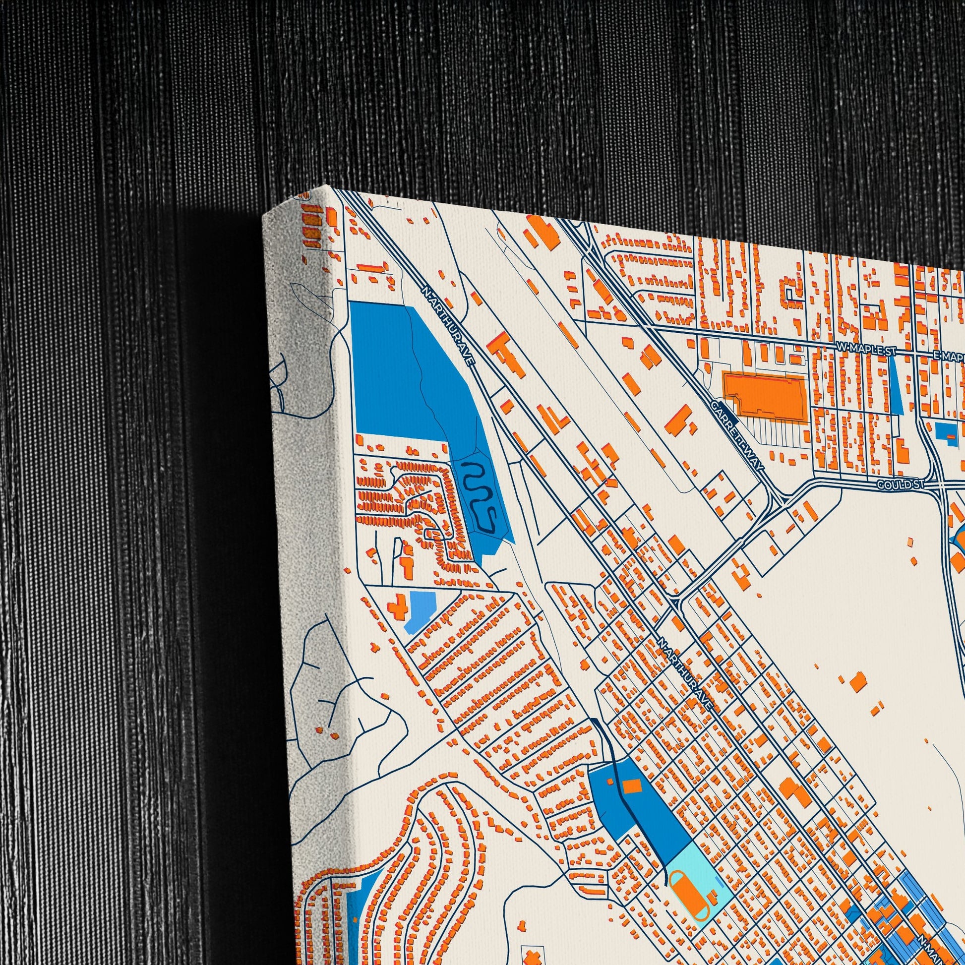 Pocatello Idaho Colorful City Map Canvas Print Detail