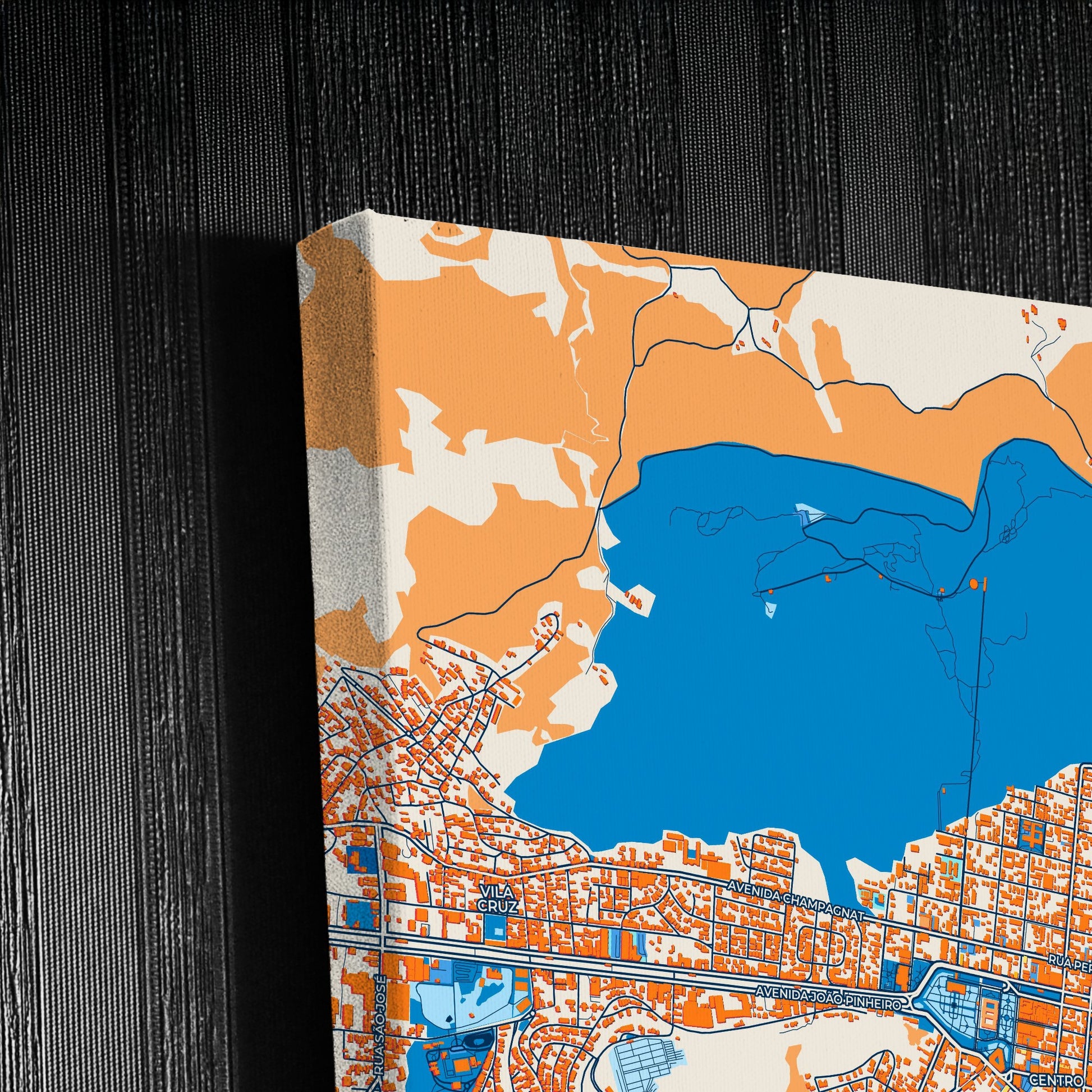 Pocos De Caldas Brazil Colorful City Map Canvas Print Detail