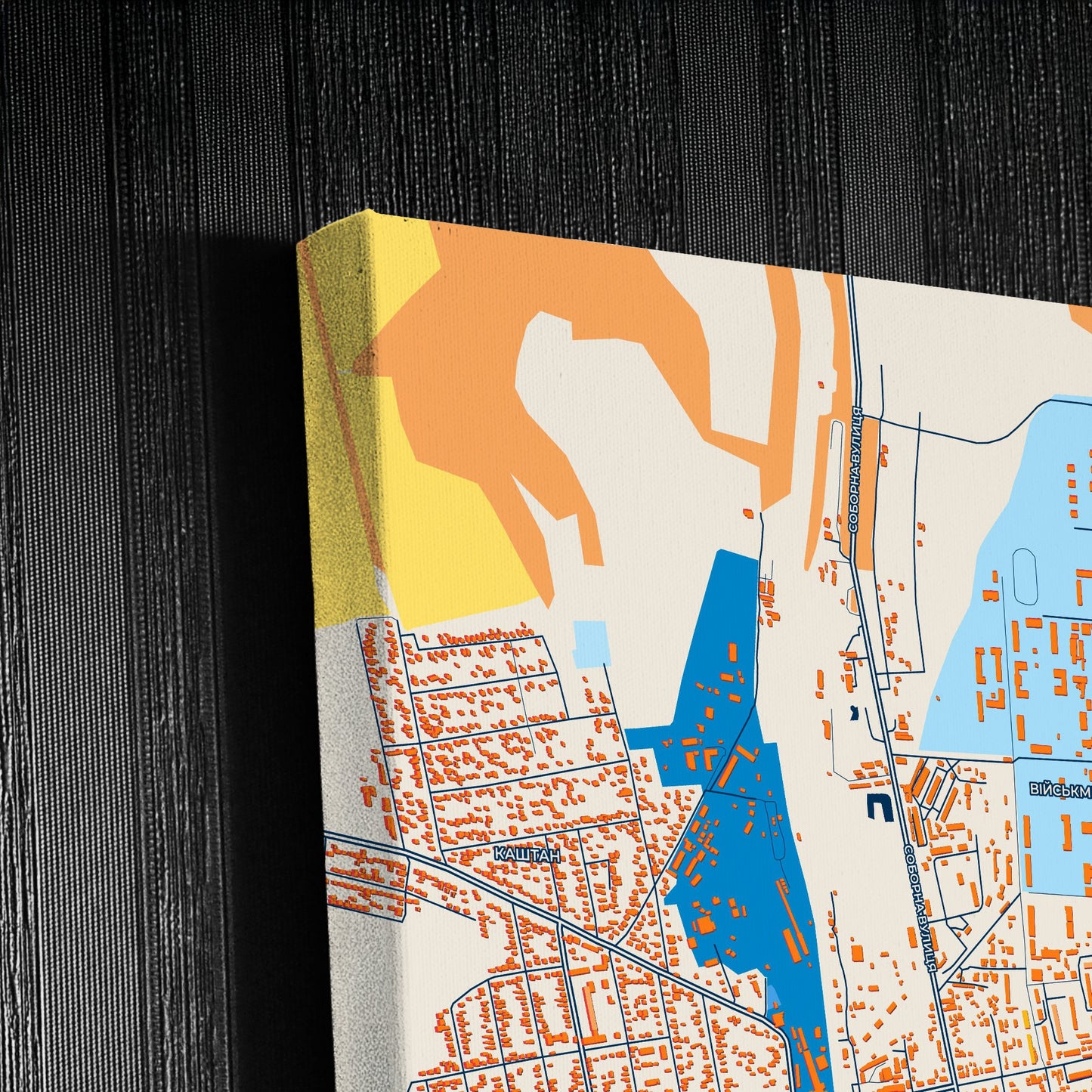 Подільськ Ukraine Colorful City Map Canvas Print Detail