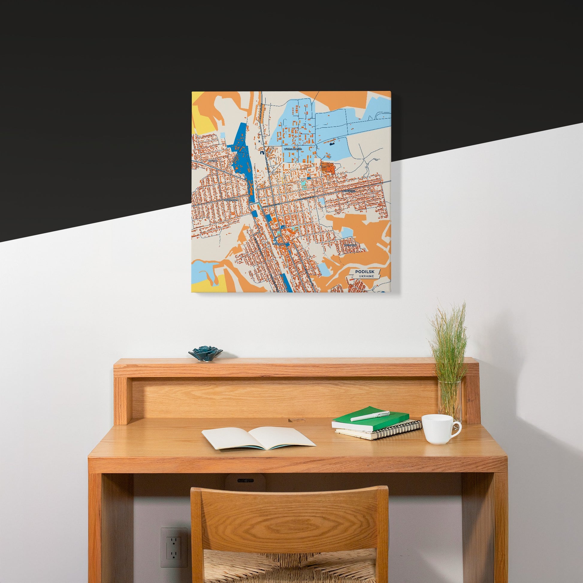 Подільськ Ukraine Colorful City Map Canvas Print Scene